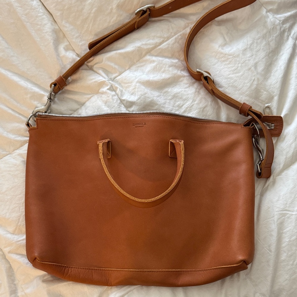 Shinola Tan Leather Briefcase